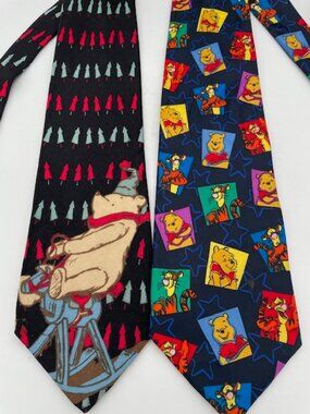 Vintage Winnie the Pooh Themed Ties, Lot of 2
